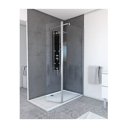 Volet pivotant transparent pour paroi de douche italienne - 40x200cm