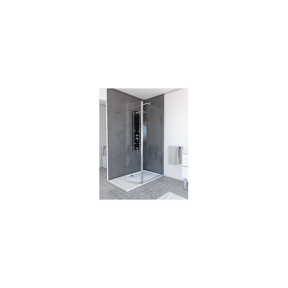 Volet pivotant transparent pour paroi de douche italienne - 40x200cm