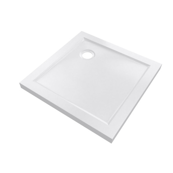 RECEVEUR DE DOUCHE A POSER EXTRA PLAT EN ACRYLIQUE BLANC CARRE 70x70 cm BAC DE DOUCHE