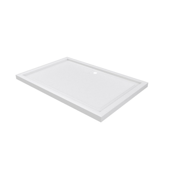 Receveur de douche extra-plat  - Blanc acrylique - L80xl120cm