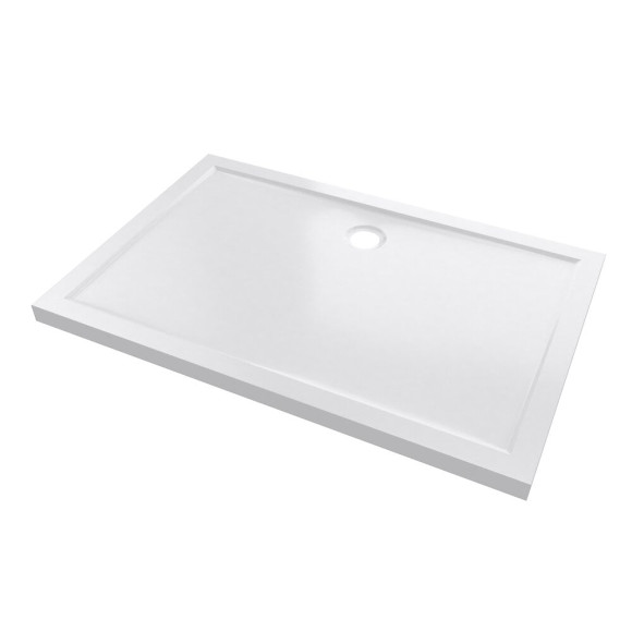 Receveur de douche extra-plat  - Blanc acrylique - L80xl120cm