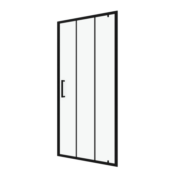 Paroi porte de douche pivotante type industriel - 80x200cm - PROFILE NOIR MAT - verre 6mm