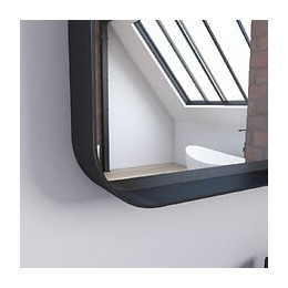 Miroir 80x45- Cadre en aluminium laque noir mat - UBY