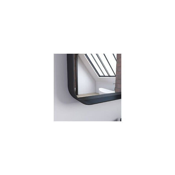 Miroir 80x45- Cadre en aluminium laque noir mat - UBY