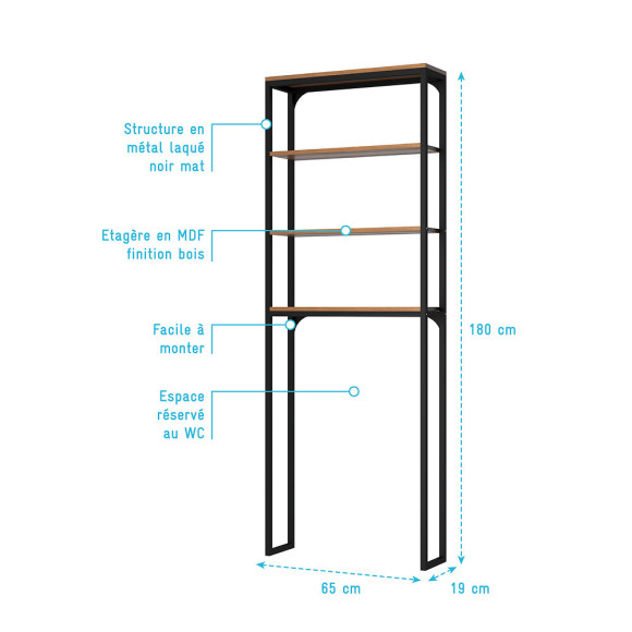 éTAGÃRE DE RANGEMENT DE TOILETTE - BRIDGI