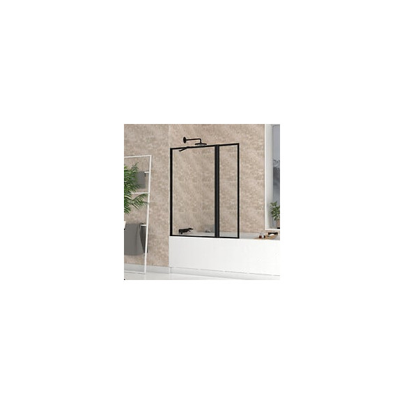 Pare baignoire avec Volet Pivotant 70+30x130cm - Finition Noir Mat - DARK CONTOURING SCREEN