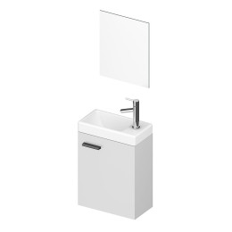 Meuble lave-mains avec vasque et miroir Sweet - Gris