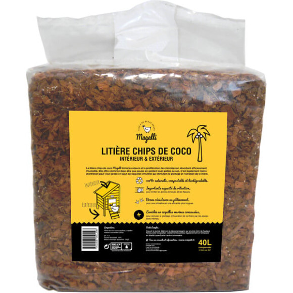 Litière couvre-sol chips de coco 40L