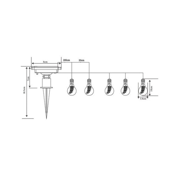 Guirlande solaire - 15 ampoules