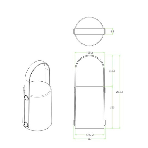 Lanterne portative rechargeable par câble USB