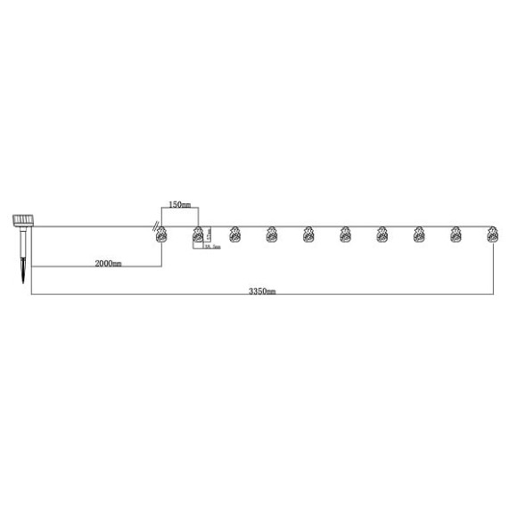 Guirlande solaire avec 10 Ananas