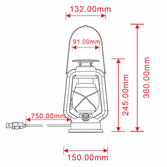 Lampe tempête solaire portative