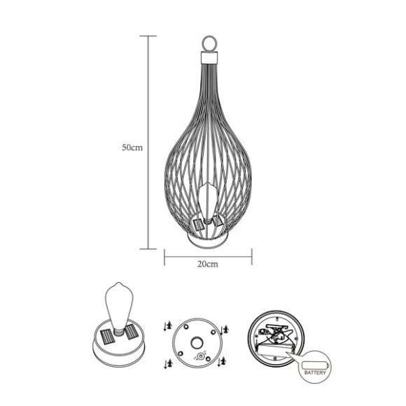 Lanterne solaire métal H50