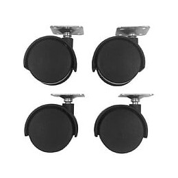 Lot de 4 roulettes pivotantes noires D50 mm