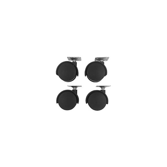 Lot de 4 roulettes pivotantes noires D50 mm