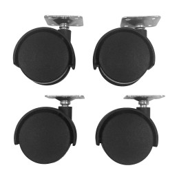 Lot de 4 roulettes pivotantes noires D50 mm