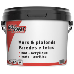 Peinture acrylique murs et plafond blanc mat 10L