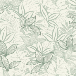 Vgi motif line leaves noir vert