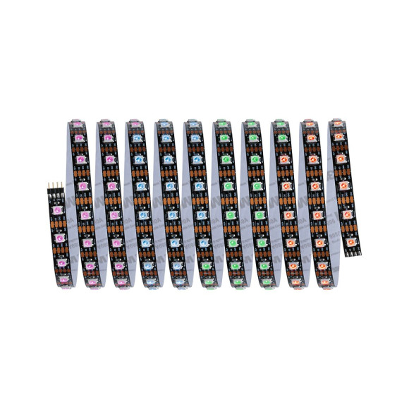 Kit Ruban LED 3m Dynamic Rainbow RGB IP20 8.5W 12V CC noir métal