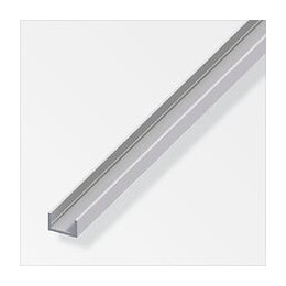 U profilé 10x22.5mm aluminium anodisé argent 1m