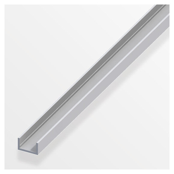 U profilé 10x22.5mm aluminium anodisé argent 1m