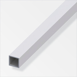 Tube carré 10x10mm aluminium anodisé argent 1m