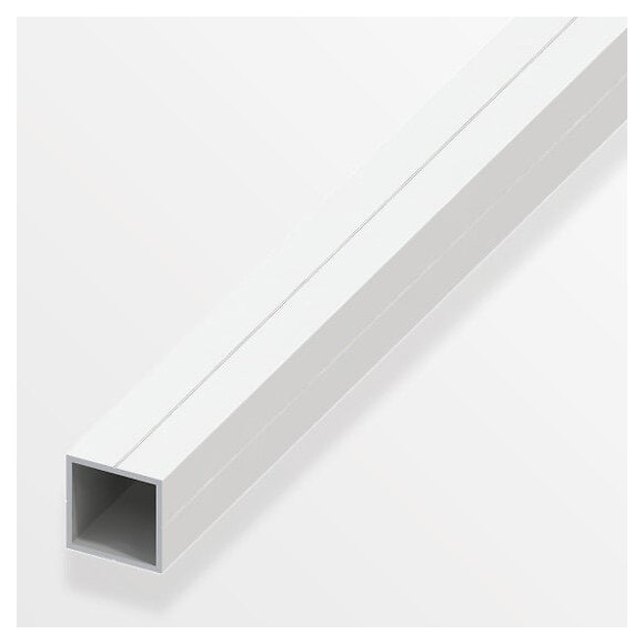 Tube carré 23.5mm PVC blanc 1m