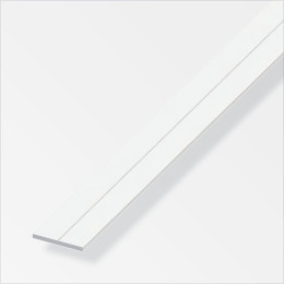 Plat 19.5mm PVC blanc 1m