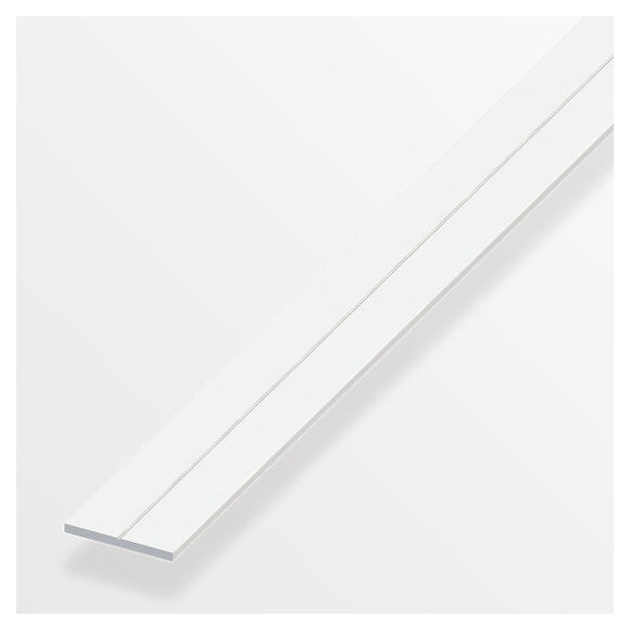 Plat 19.5mm PVC blanc 1m