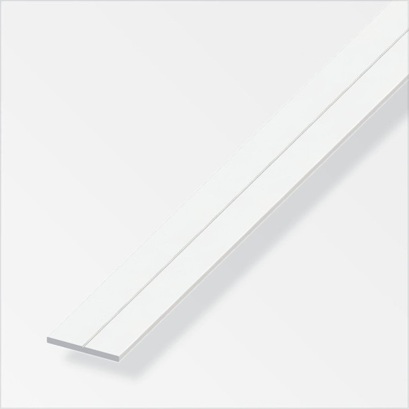 Plat 23.5mm PVC blanc 1m