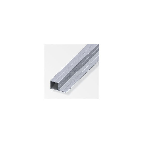 Tube carré 1 côté pour M12 15.5x29.5mm aluminium brut 1m