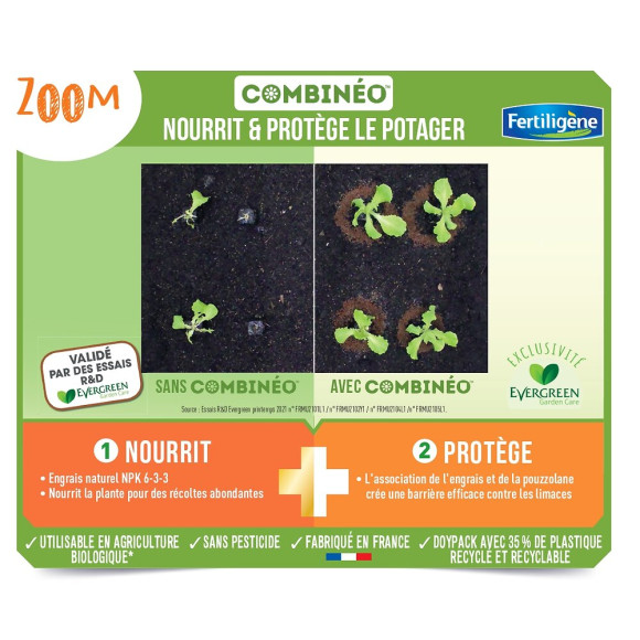 FERTILIGENE Combinéo Nourrit et Protège Potager Sans Pesticide 700 g