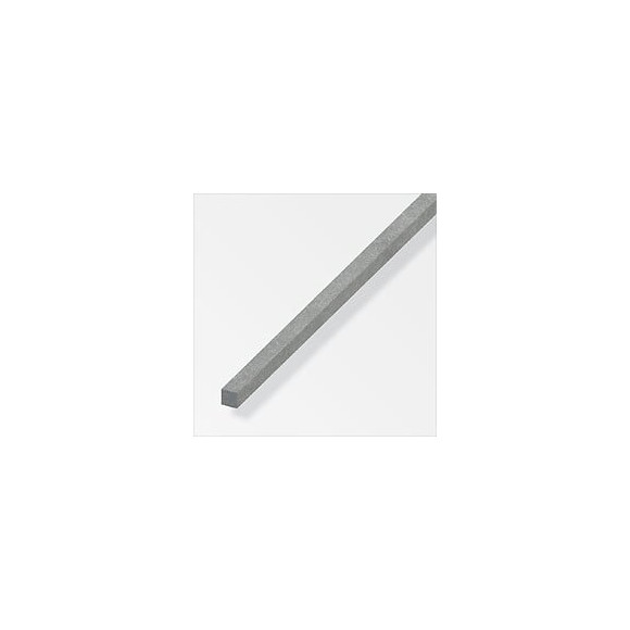 CarrÃÂ© plein 6x6mm acier ÃÂ©tirÃÂ© gris acier 1m