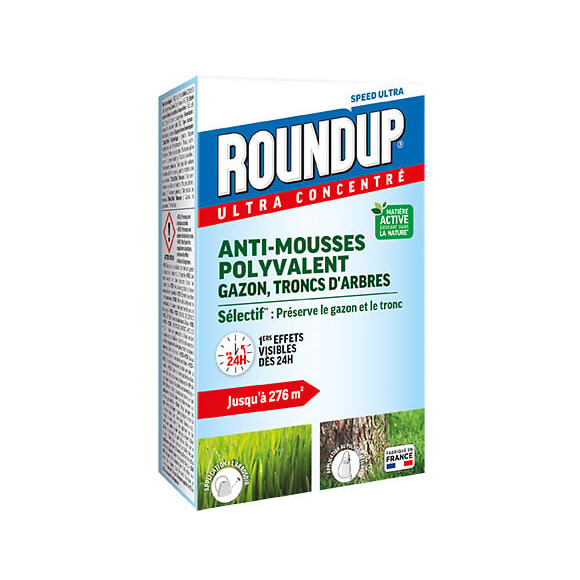 ROUNDUP Anti-mousses Concentré Gazon et Troncs d'Arbres 500 ml