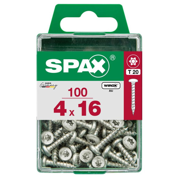 Lot De 100 Vis Acier Tête Ronde Pozidriv Spax Diam.4 Mm X L.16 Mm