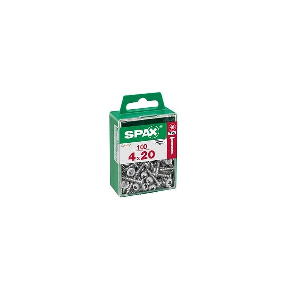 Lot De 100 Vis Acier Tête Ronde Torx Spax Diam.4 Mm X L.20 Mm