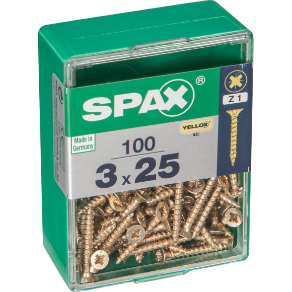 SPAX TF PZ 3x25 A2L 100 PC