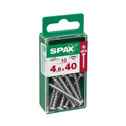 Lot De 10 Vis Acier Tête Ronde Pozidriv Spax Diam.4.5 Mm X L.40 Mm