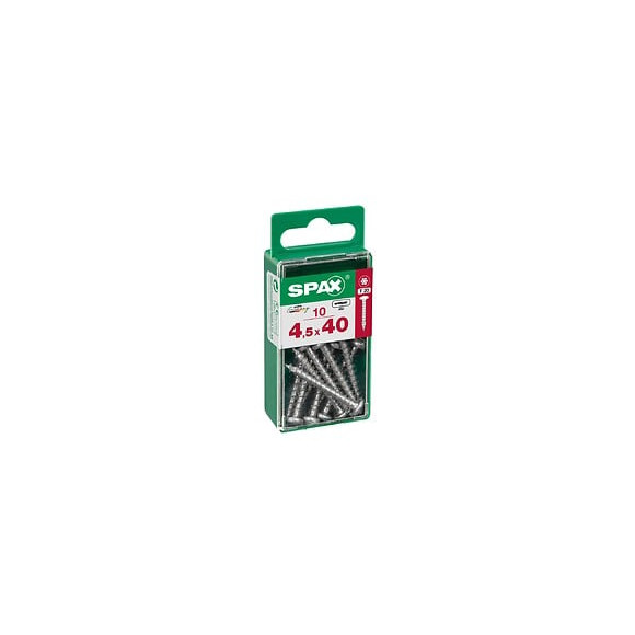 Lot De 10 Vis Acier Tête Ronde Pozidriv Spax Diam.4.5 Mm X L.40 Mm