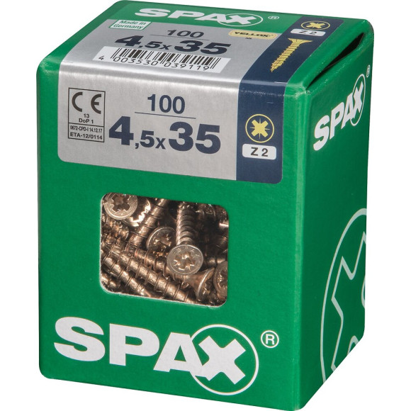 SPAX TF PZ 4.5x35 YELLOX 100 PC