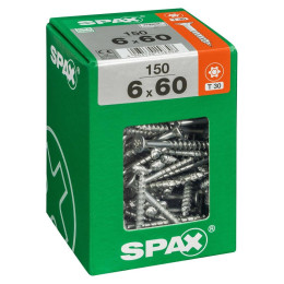 Lot De 150 Vis Acier Tête Fraisée Torx Spax Diam.6 Mm X L.60 Mm