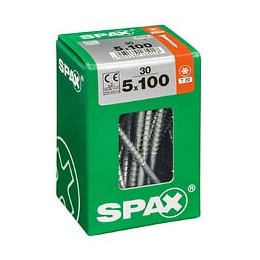 Lot De 30 Vis Acier Tête Fraisée Torx Spax Diam.5 Mm X L.100 Mm