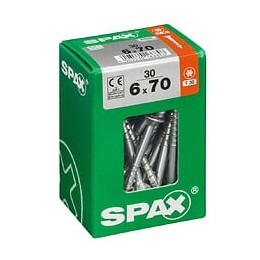 Lot De 30 Vis Acier Tête Fraisée Torx Spax Diam.6 Mm X L.70 Mm