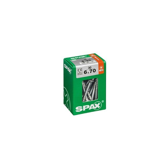 Lot De 30 Vis Acier Tête Fraisée Torx Spax Diam.6 Mm X L.70 Mm