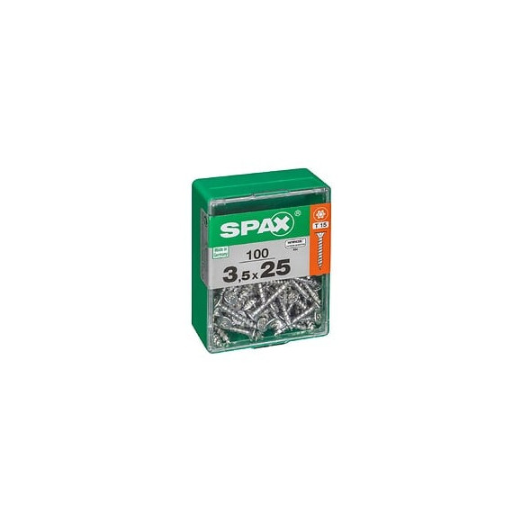 Lot De 100 Vis Acier Tête Autofraisée Plate Spax Diam.3.5 Mm X L.25 Mm