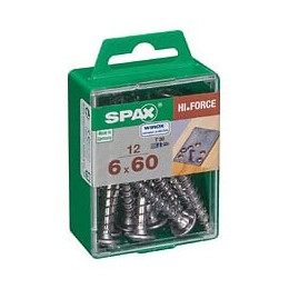 Lot De 12 Vis Acier Tête Fraisée Bombée Torx Spax Diam.6 Mm X L.60 Mm