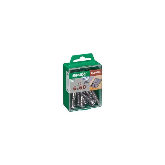 Lot De 12 Vis Acier Tête Fraisée Bombée Torx Spax Diam.6 Mm X L.60 Mm