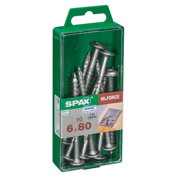 Lot De 10 Vis Acier Tête Fraisée Bombée Torx Spax Diam.6 Mm X L.80 Mm