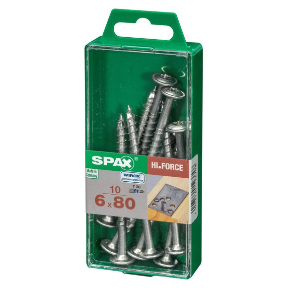 Lot De 10 Vis Acier Tête Fraisée Bombée Torx Spax Diam.6 Mm X L.80 Mm