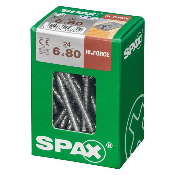 Lot De 24 Vis Acier Tête Fraisée Bombée Torx Spax Diam.6 Mm X L.80 Mm